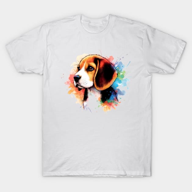 Beagle Ink Splash T-Shirt by UnleashedCreationz